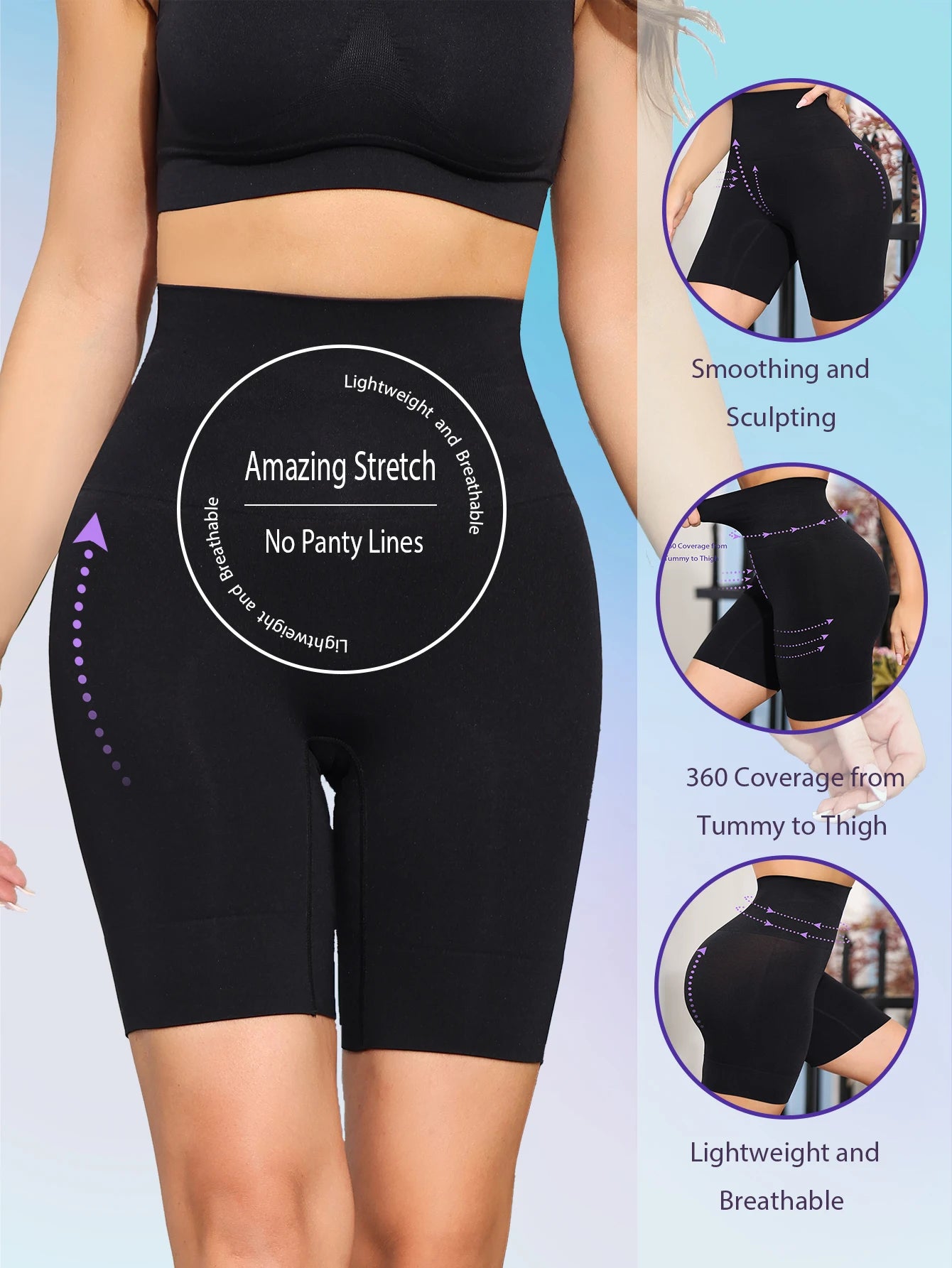 TMG High Waist Tummy Control Shapewear — Hip & Butt Lifter Shorts for Women